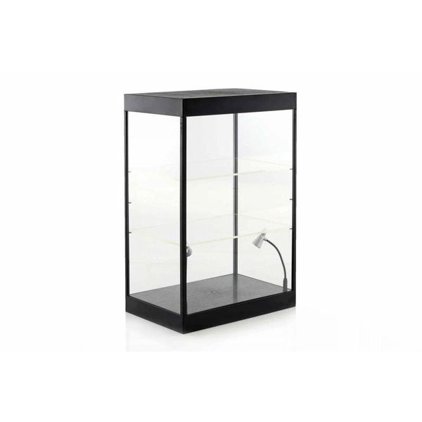 LARGE LED LIGHTED DISPLAY CASE W/ 2 ADJUSTABLE SHELVES 9927MBK DIECAST ACCESSORY