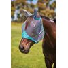 WeatherBeeta ComFiTec Deluxe Fine Mesh Mask with Ears, Grey/Turquoise, Full