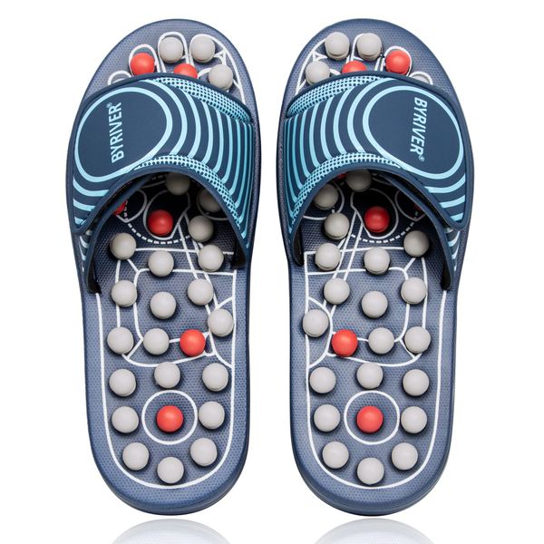 BYRIVER Acupressure Slippers Shoes Foot Massager for Plantar Fasciitis Arthritis, Relieve Pain and Improve Circulation (05M)