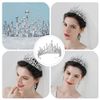 Lurrose Icicles Crown Princess Tiaras Rhinestone Crystal Bride Wedding Hair Head Band Icicle Ballerinas Nutcracker Show Jewelry Headdress Headband for Women Silver