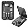 Multi-function Smart Adapter Card Storage Data Cable Multi-Type Charging Line Convertor USB Type C Adapter Tool Contains LED Light USB Box Universal Wireless Charger Can Use as Phone Holder