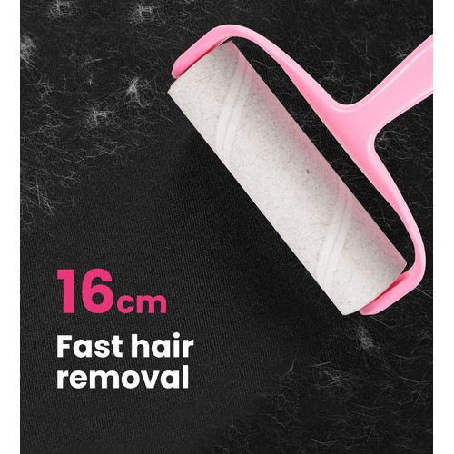 Lint Roller, 4 Rolls with 1 Dispenser, 1 Dust Cover, 16 cm Extra Large Pet Hair Remover, Lint Roller Pet Hair Suitable for Clothes, Hair, Cat Hair, Dog Hair, Sofas, Carpets, 60 Sheets/Roll