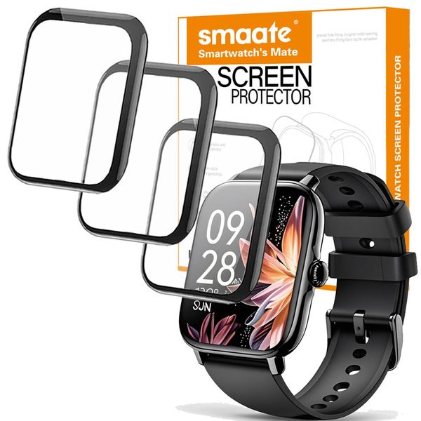 smaate 3D Screen Protector Compatible with P72 1.91 inches paybay Smartwatch, PMMA, Full Coverage, 3 Pieces