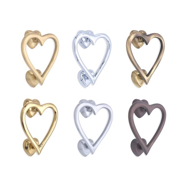 Solid Brass Heart Door Knocker - Various Finishes (Satin Brass)
