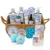 Bath Spa Gift Set (Aqua Elegante) - Luxury Basket With Ocean & Coconut