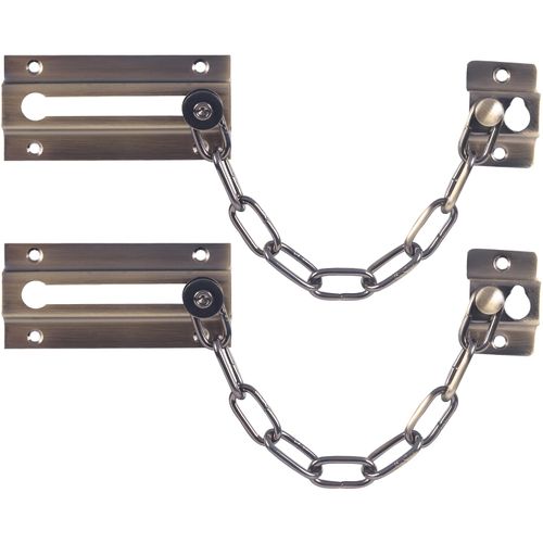 INBOF 2 Pack Door Chain Lock Bronze Green, Premium Door Chain Lock, Thickened Door Lock Chain with 12 Screws, Stainless Steel Chain Locks for Inside Door