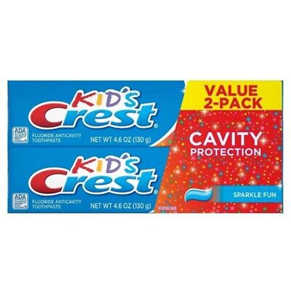 Crest Toothpaste 4.6 Ounce Kids 2-Pack Cavity Protection (136ml) (2 Pack)