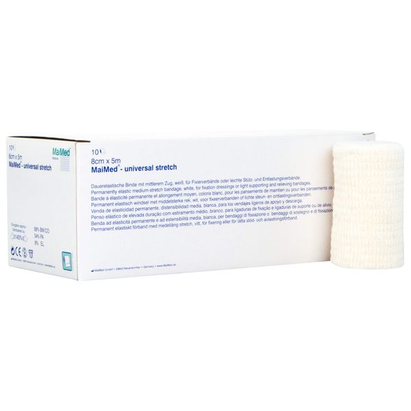 10 x MaiMed dauerelastische Binde universal stretch, Größen:8cm x 5m