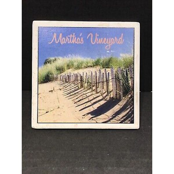 Martha's Vineyard Massachusetts Sand Dune and Fence  Decorative Tile or Coaster