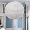 Quality White Regular Wire Paper Lantern Extra Light Shade Lampshade (30inch 75cm)