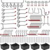 114PCS Pegboard Accessories Organizer Kit Bins Storage Set for Tools Black