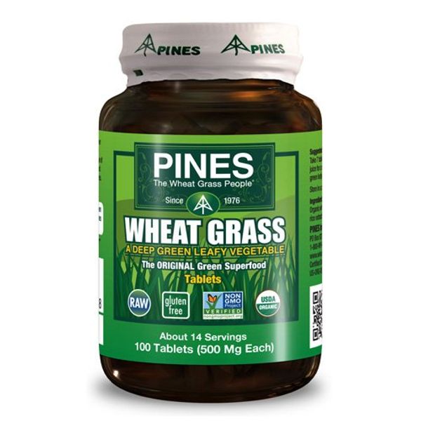 Pines International Organic Wheat Grass - 500 mg - 100 Tablets