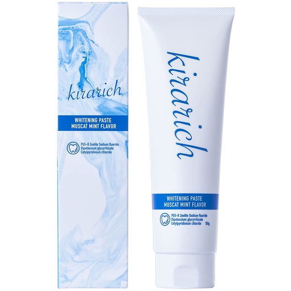 Kirarich Whitening Toothpaste, Whitening Paste, Caries, Periodontal Disease, Bad Breath Care, Toothpaste, Quasi Drug, 5.3 oz (150 g)