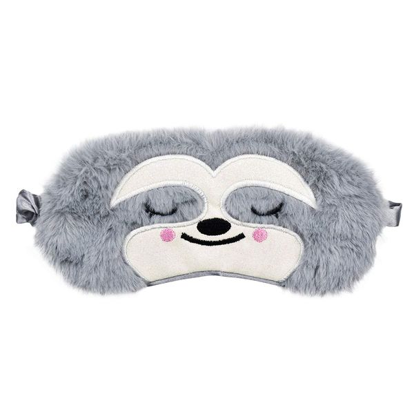 Eye Mask for Sleeping, Ulife Mall Cute Sloth Funny Animal Soft Fluffy Plush Sleep Mask Novelty Blindfold Breathable Silk Eye Cover for Women Men Girls Kids Night Nap Travel Meditation - Sloth