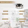 20" Farmhouse Ceiling Fan Light Flush Mount Caged Lights Kit With Remote Control