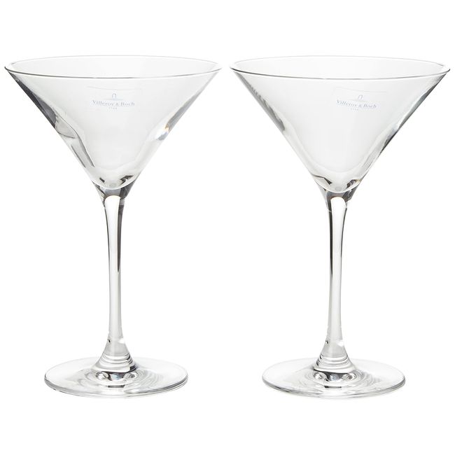 Villeroy & Boch 1137868225 Purismo Bar Set of 2 Martini, Crystal Cocktail Glasses, Dishwasher Safe, 240 ml, Transparent