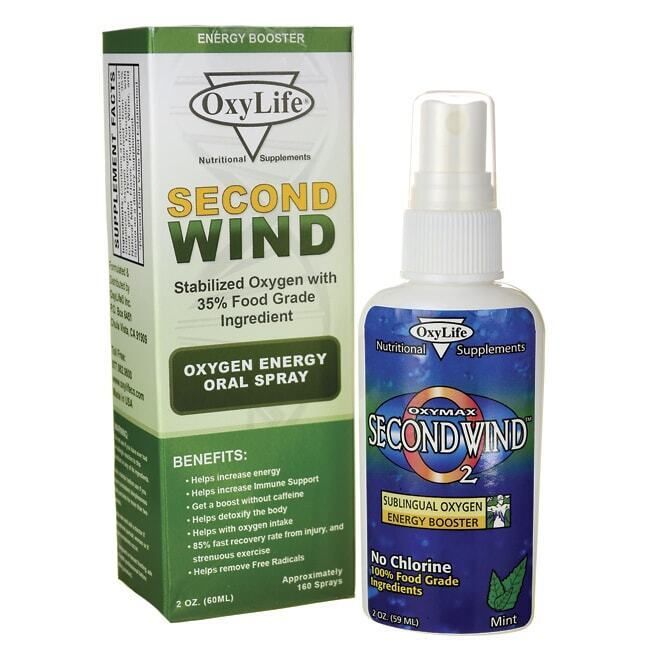 OxyLife Second Wind Oxygen Energy Oral Spray 2 oz Spray