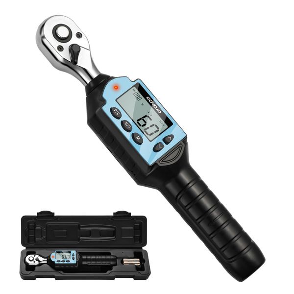 GOYOJO Digital Torque Wrench, High Precision, Torque Wrench, Durable, 3 Modes, 4 Units, Multi-Purpose, 1/4 Inch, 3/8 Inch, 1/2 Inch Drive, 999 Records, Car Maintenance, Tire Replacement, Motorcycle,