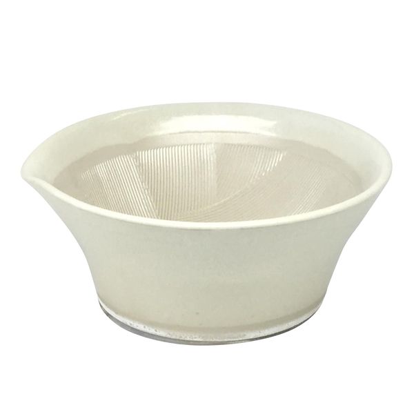 Motoshige Seisakyo 041048 Iwami Pottery, Can be Used for Baby Food, Color Mortar, White Mortar, Does Not Scratch Tables, Silicone, Bottom Diameter Approximately 5.3 inches (13.5 cm) (Non-Slip), Made