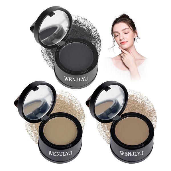 Root Cover Up Hair Loss Concealer - Hairline Shadow Powder for Touch-Ups and Toppers, 3PCS (Dark Coffee, Light Coffee, Black)