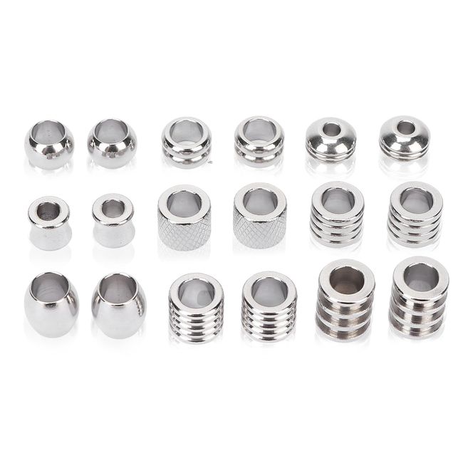 18Pcs Bartperlen, Viking Haarperlen Edelstahl Hohe Härte Zöpfe Zubehör Geeignet für Haare, Bartweben, Anhänger, Armband und Schmuck DIY, Etc