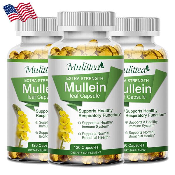 360pcs Mullein Leaf Capsules for Lung Cleansing&Detox Herbal Dietary Supplement