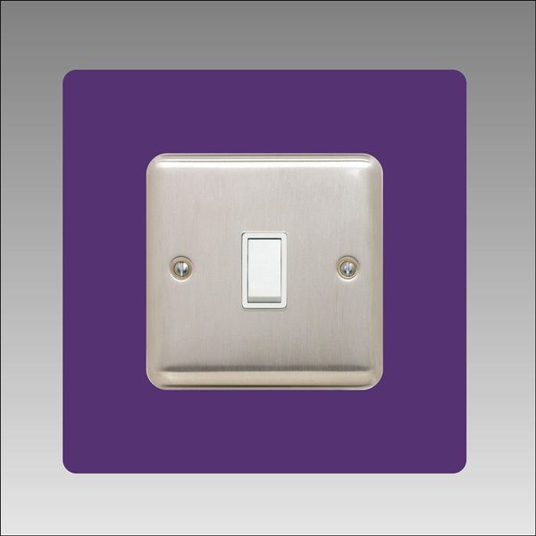 DSD Supplies ltd. Single Light Switch Surround, Acrylic, Gloss, Purple, 145mm x 145mm x 3mm, Inner 80mm x 80mm x 3mm