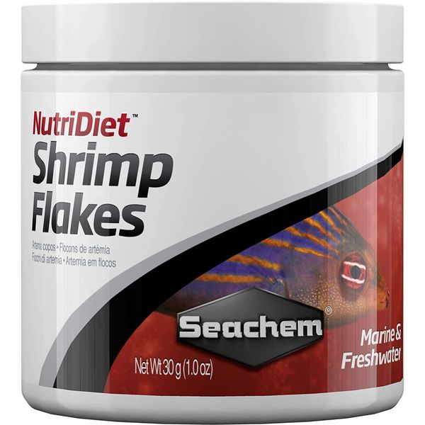 Seachem NutriDiet Shrimp Flakes - Probiotic Fish Food Formula with GarlicGuard 30g/1oz