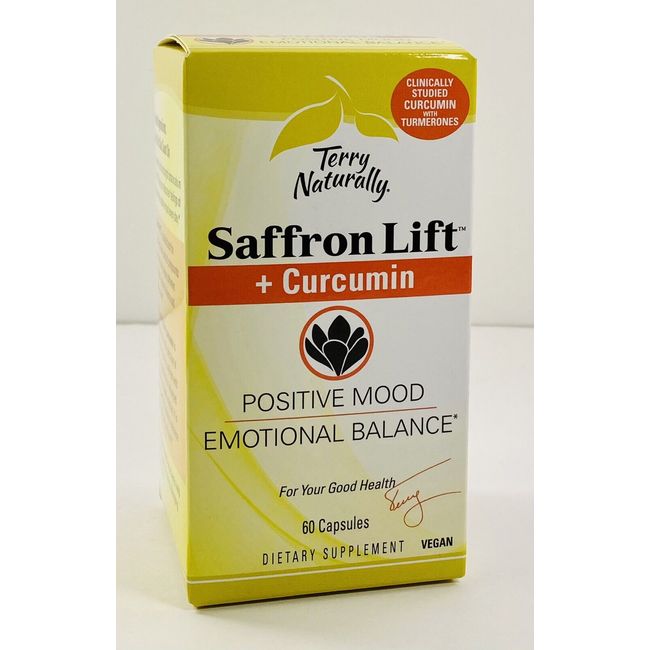 Terry Naturally Saffron Lift 60 Veg Cap Positive Mood Emotional Balance Exp 6/26