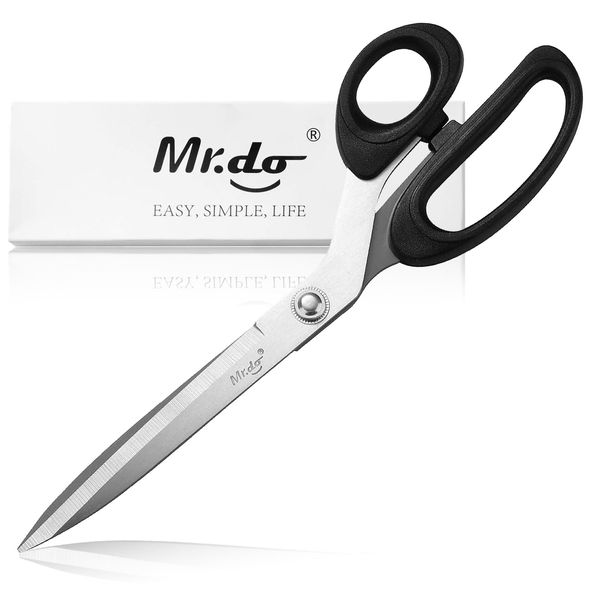 Mr.do Fabric Scissors 10 inch Sewing Scissors All Purpose Sharp Heavy Duty Fabric Scissors for Cutting Clothes Leather Classic Stainless Steel Professional Fabric Shears for Tailor Office Home