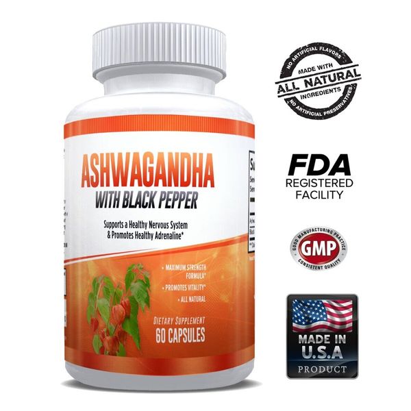 Pure Ashwagandha with Black Pepper – Stress & Anxiety Support - Mood Enhancer