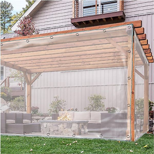 6 X 10 Ft Durable Clear Transparent 12 Mil Vinyl Tarp Cover, Water, Tear, and We