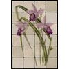 1624 Orchid Stapeliad Mural Tumbled Marble Tiles Kitchen Ideas