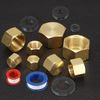 Sourcing Map 2Pcs Brass Hex Head Plug Cap Fitting, 1/2" NPT Male, Gold