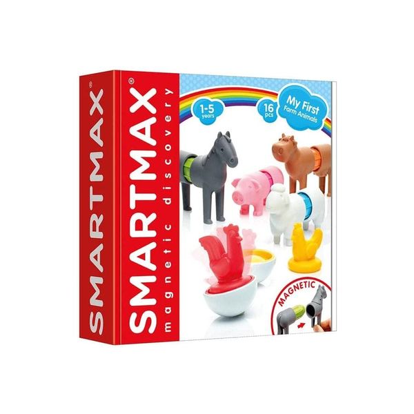 SMARTMAX - My First Farm Animals, Magnetic Discovery Play Set, 16 Pieces, 1-5 Years