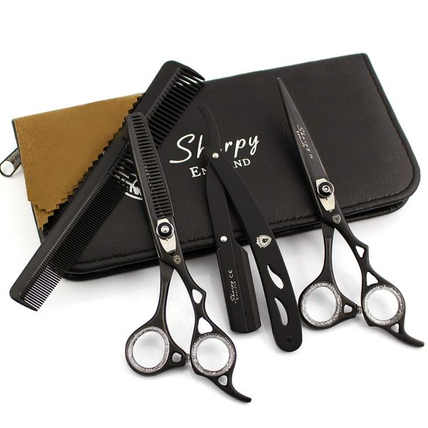 Professional Barber Hairdressing Scissors Shears Hair Cutting Set - 6.5 Inches - PRO Series - Free Presentation CASE - Fine Adjustment Tension Screw - Barber Scissors Set