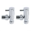 Milano - Chrome Angled Radiator Heated Towel Rail Valves
