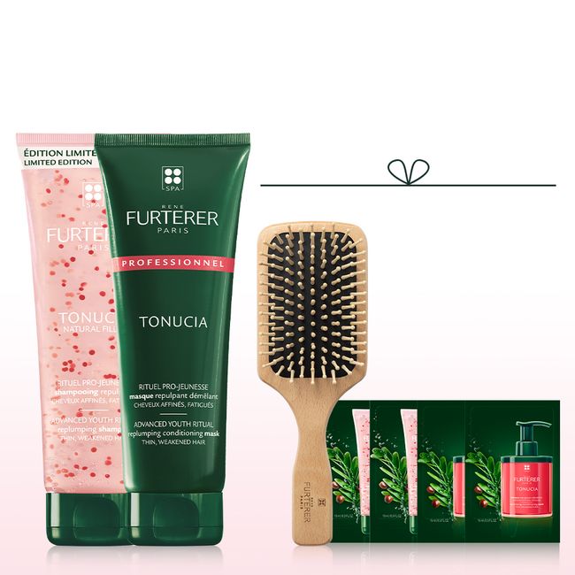 [René Furterer] Tonucia Moisture Volume Plumping Shampoo &amp; Treatment 250ml Duo (+small brush, travel sample provided)