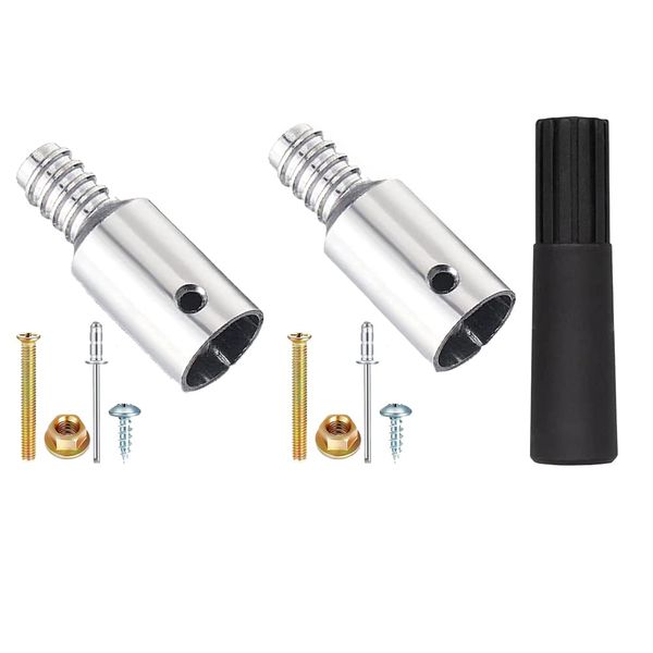 Threaded Tip Replacement - Ultra Threaded Tip Repair Kit - Window Squeegee Adaptor-Metal Threaded Handle Tips for 1" Wood or Metal Poles-3 PC