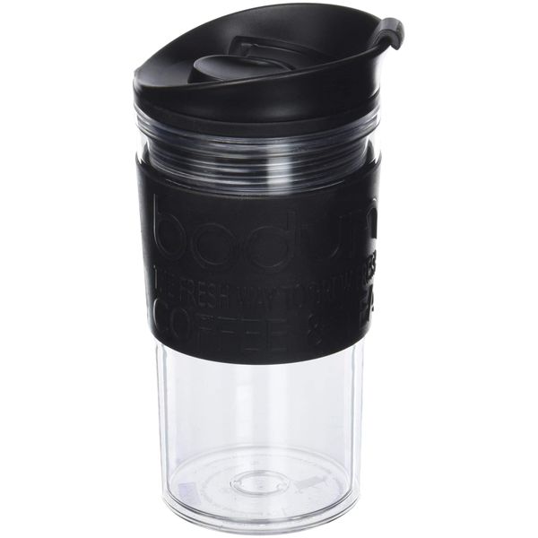 BODUM Plastic 11103-01S Travel Mug, Black, 0.35 Litre