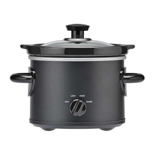 Slow Cooker 2 QT Crock-pot Matte Black Finish Removeable Stoneware Pot