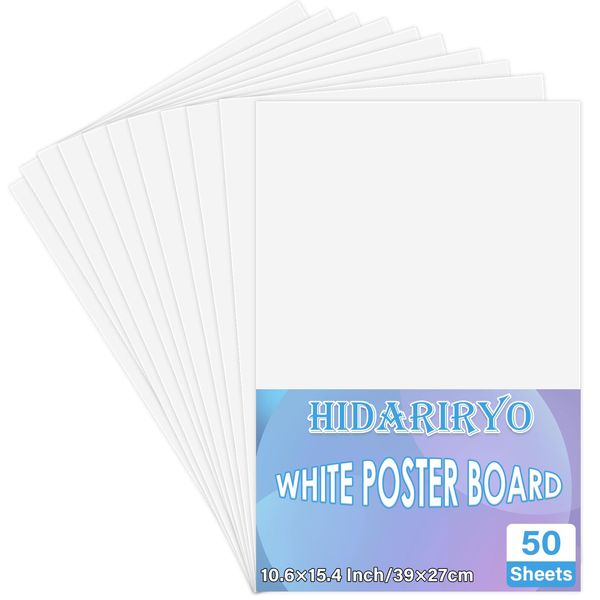 50 Pcs White Poster Board, 10.6x15.4 in White Poster Paper, Thickening Poster Board Bulk, Posterboard for School Supplies, DIY, Drawing