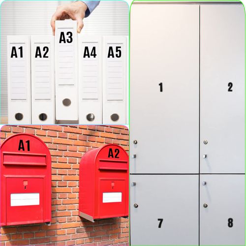 810 Pieces 10 Sheets Letter Stickers,Self Adhesive Vinyl Waterproof Mailbox Numbers Stickers,Alphabet Number Stickers for Mailbox,Window,Door,Sign,Address Number,Business(1 Inch) (Black)