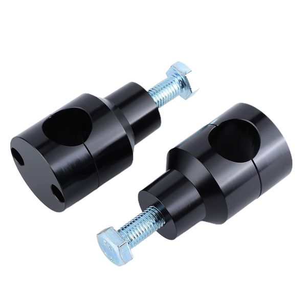 Round Riser, 2 Replacement Handlebar Clamps, Fits Most Motorcycle Handlebars with Diameter 25mm/1" (Black 25)