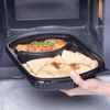 Karat 36oz PP Plastic Microwaveable Black Take Out Box, 2-compartments - 300 pcs