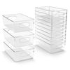 Sorbus Medium Clear Plastic Storage Bins with Handle 10 Pack - 10.25" L x 6.25"