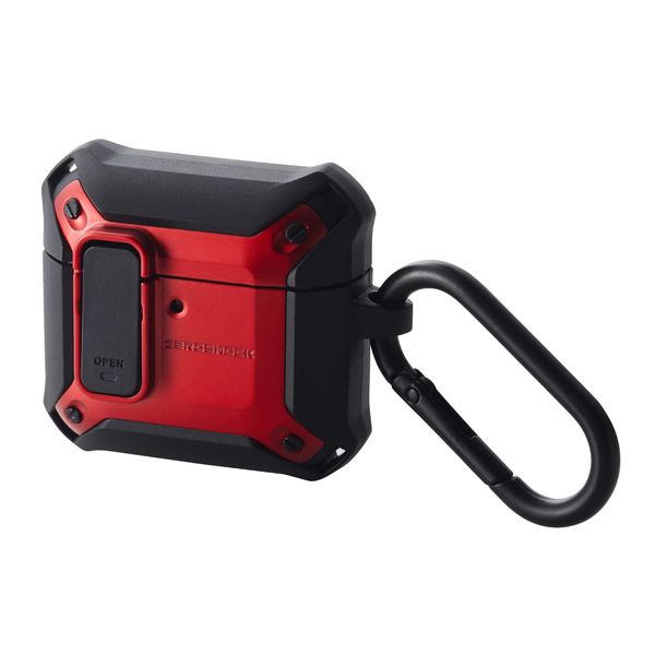 Elecom AVA-AP06ZEROLRD AirPods Case, 4th Generation, Active Noise Cancelling, Locking Function, Shock Absorption, Compatible with MagSafe Charging, ZEROSHOCK Lock Case, Red