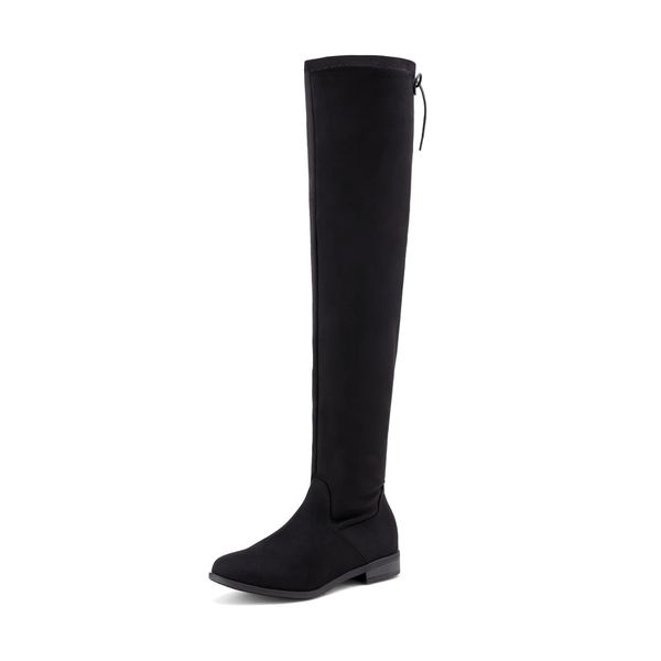 DREAM PAIRS Women's Uplace Black Suede Over The Knee Thigh High Winter Boots Size 10 M US