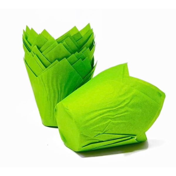200 Bakery Direct Green Tulip Muffin wrap Cases