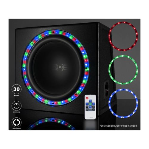 BELVA Universal 12-inch RGB LED Subwoofer Light Ring with Remote